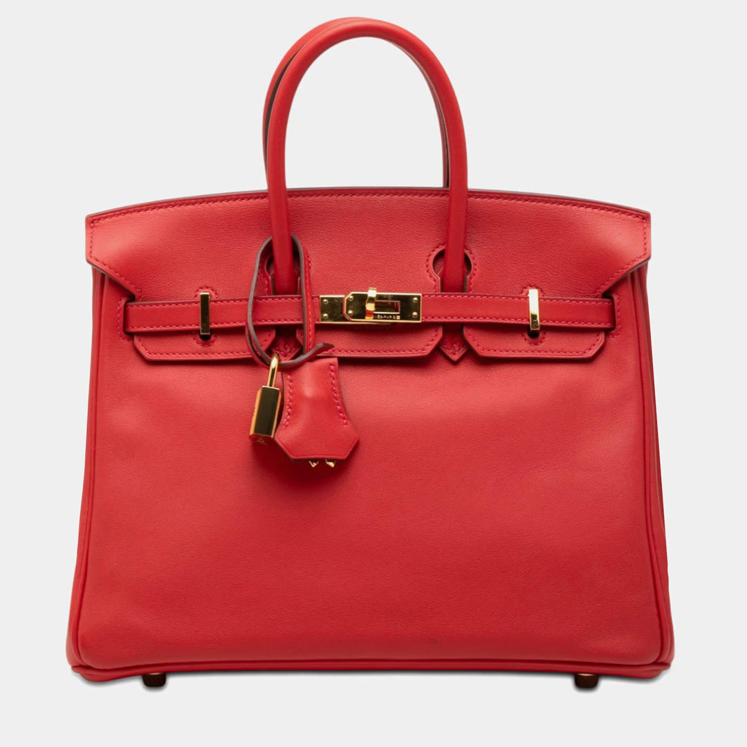 Hermès Birkin 25 Swift Leather Bag in Red with Gold Hardware - Gemaee  UAE