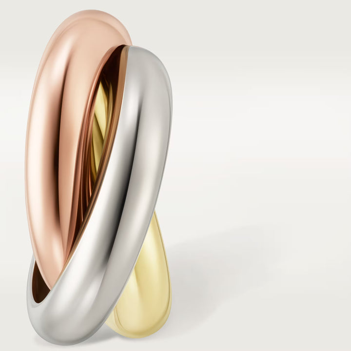 Cartier Trinity Earrings Classic Model in 18K White Yellow and Rose Gold
