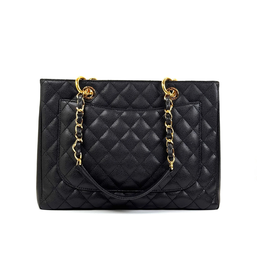 Chanel GST Grand Shopping Tote in Black Caviar Leather with Gold-Tone Hardware
