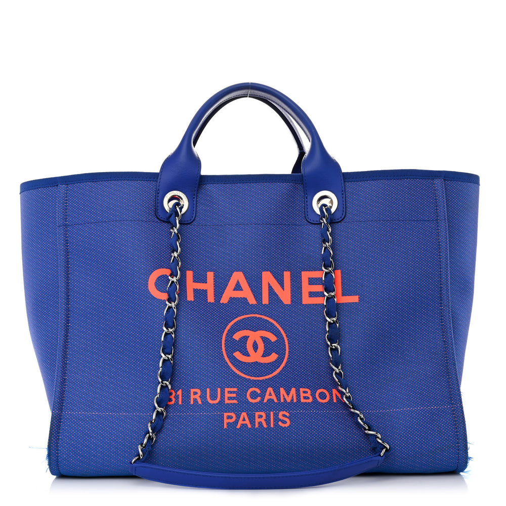 Chanel Mixed Fibers Medium Deauville Tote Blue Orange Bag - Gemaee  UAE