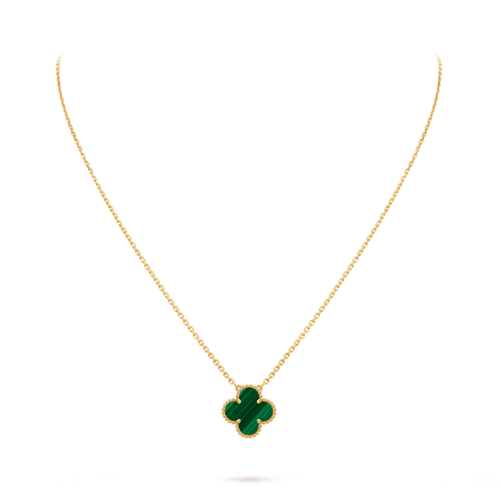 Van Cleef & Arpels Vintage Alhambra Pendant in 18K Yellow Gold with Malachite