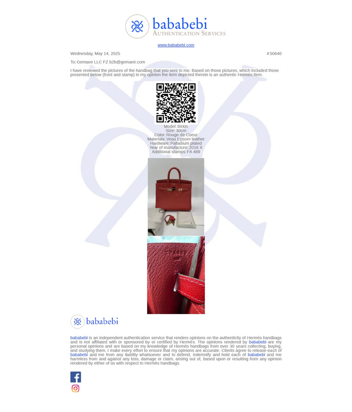 Hermès Birkin 30 Rouge de Coeur Veau Epsom Leather with Palladium Hardware Handbag