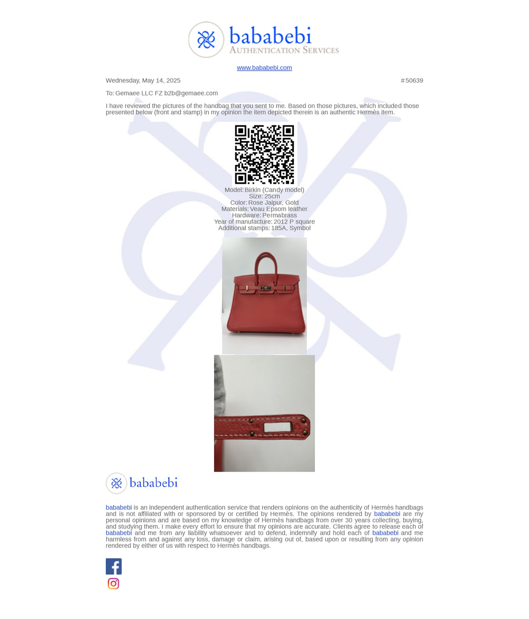 Hermès Birkin 25 Rose Jaipur Veau Epsom Gold with Permabrass Hardware Handbag