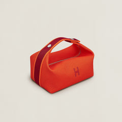 Hermès Bride-a-Brac Case Small Model in Orange Feu Cotton Canvas