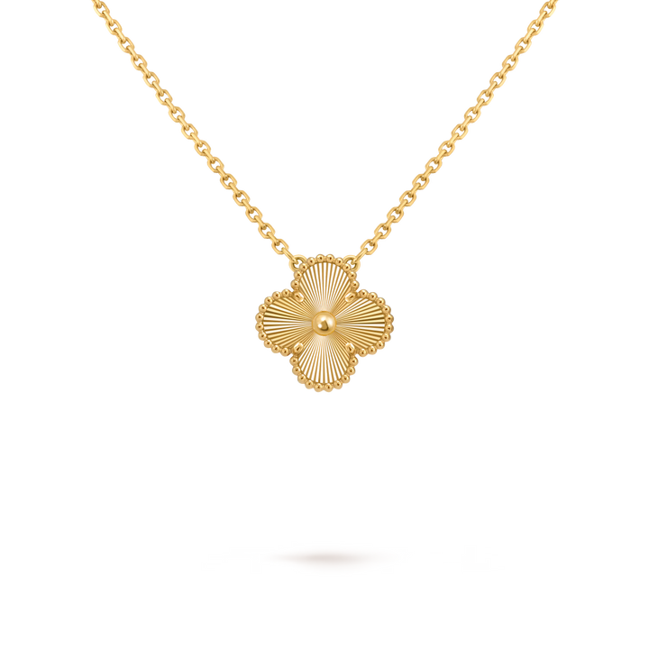 Van Cleef & Arpels Vintage Alhambra Pendant in Guilloché 18K Yellow Gold - Gemaee  UAE