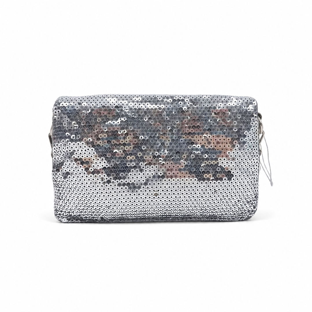 Miu Miu Silver Glitter Sequin Shoulder Bag