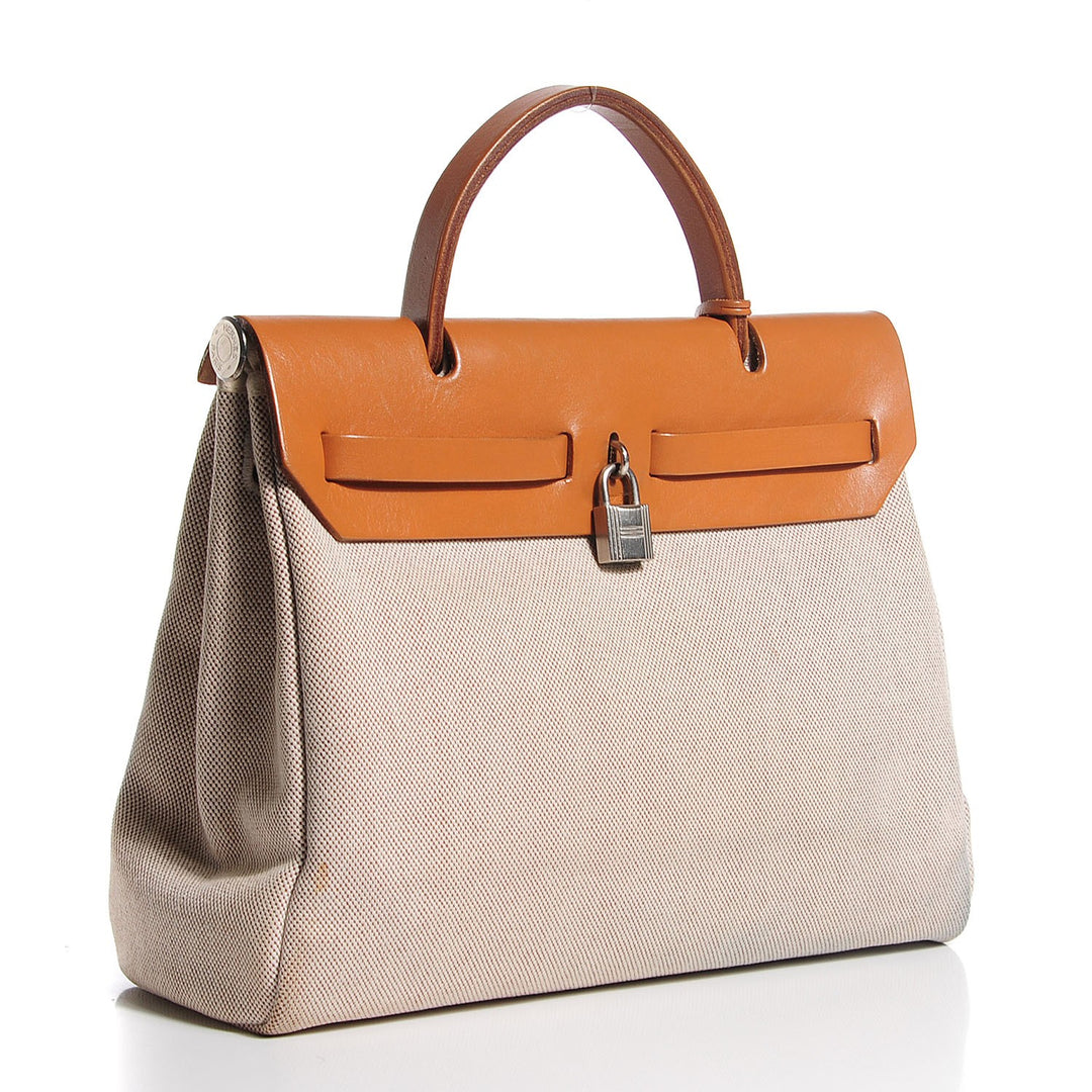 Hermès Herbag Zip 31 Ecru Beige - Gemaee  UAE