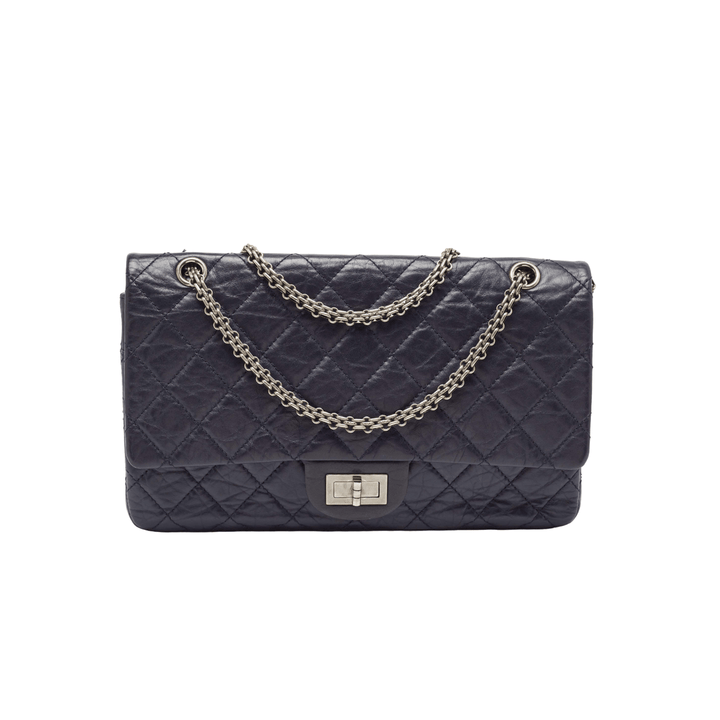 Chanel Navy Blue Quilted Aged Leather 227 Reissue 2.55 Flap Bag - Gemaee UAE