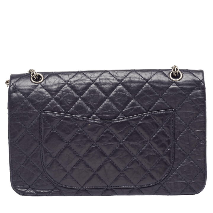 Chanel Navy Blue Quilted Aged Leather 227 Reissue 2.55 Flap Bag - Gemaee UAE