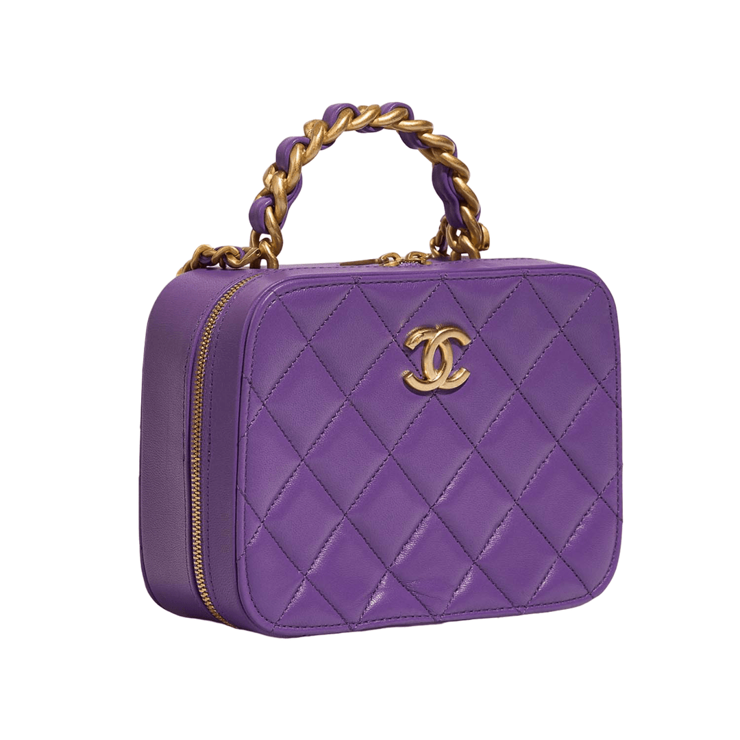 Chanel Vanity Small Lamb Violet Bag Gemaee UAE