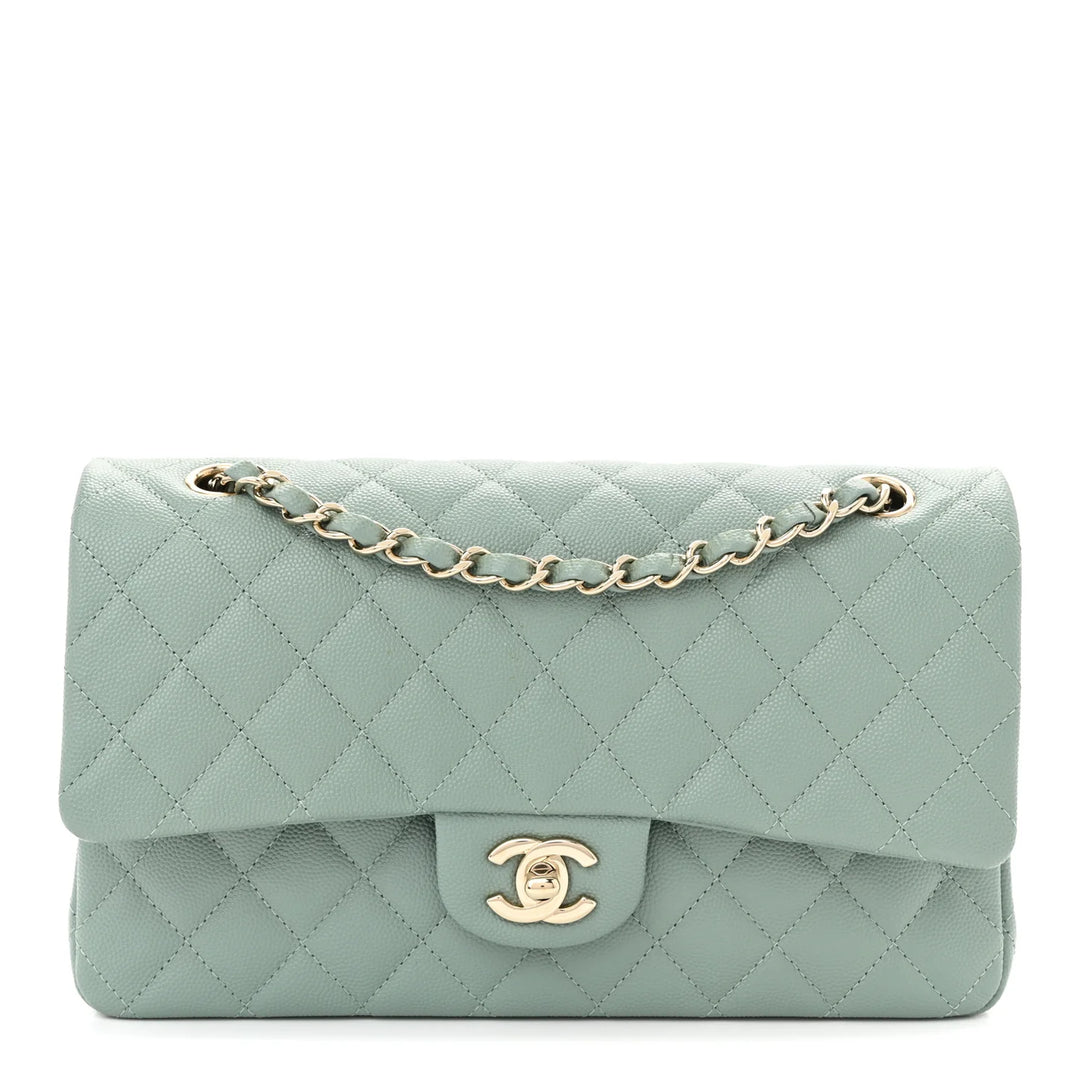 Chanel Caviar Quilted Medium Double Flap Dark Green - Gemaee  UAE