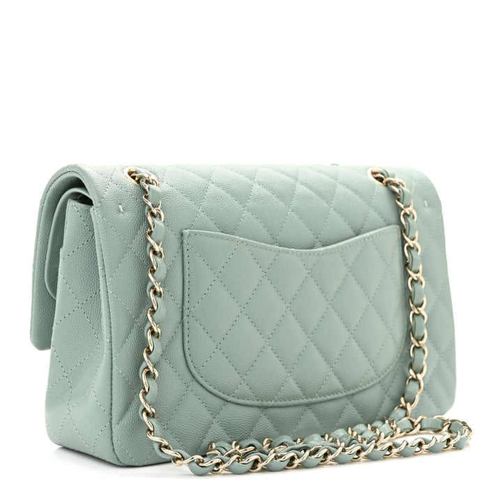Chanel Caviar Quilted Medium Double Flap Dark Green - Gemaee  UAE