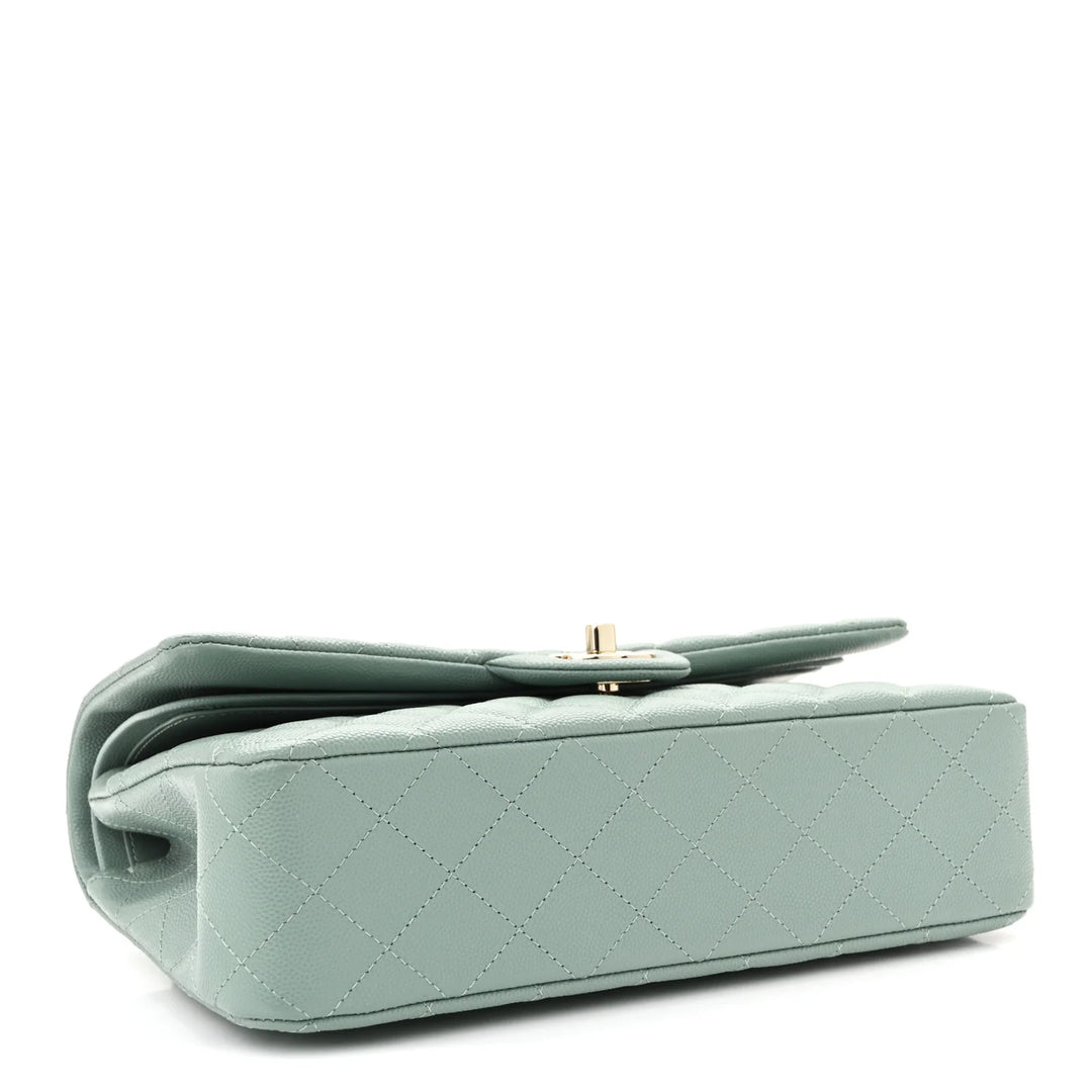Chanel Caviar Quilted Medium Double Flap Dark Green - Gemaee  UAE