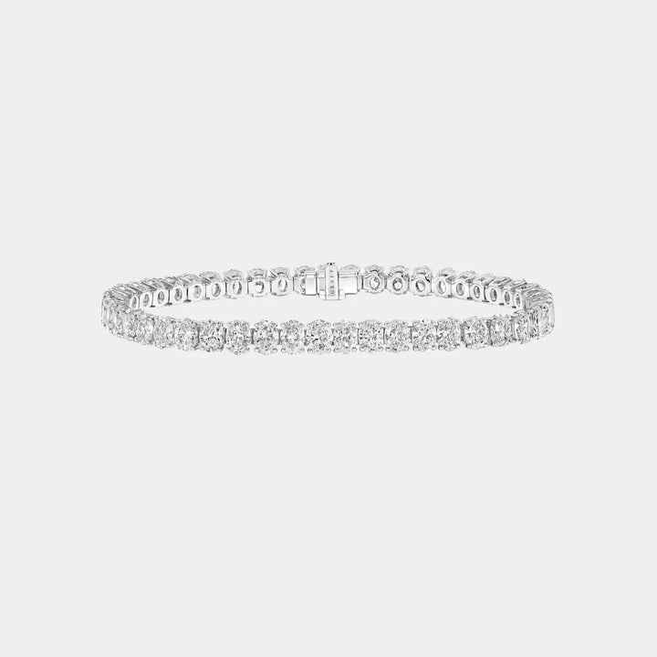 Graff Oval Cut Diamond Tennis Bracelet in 18K White Gold