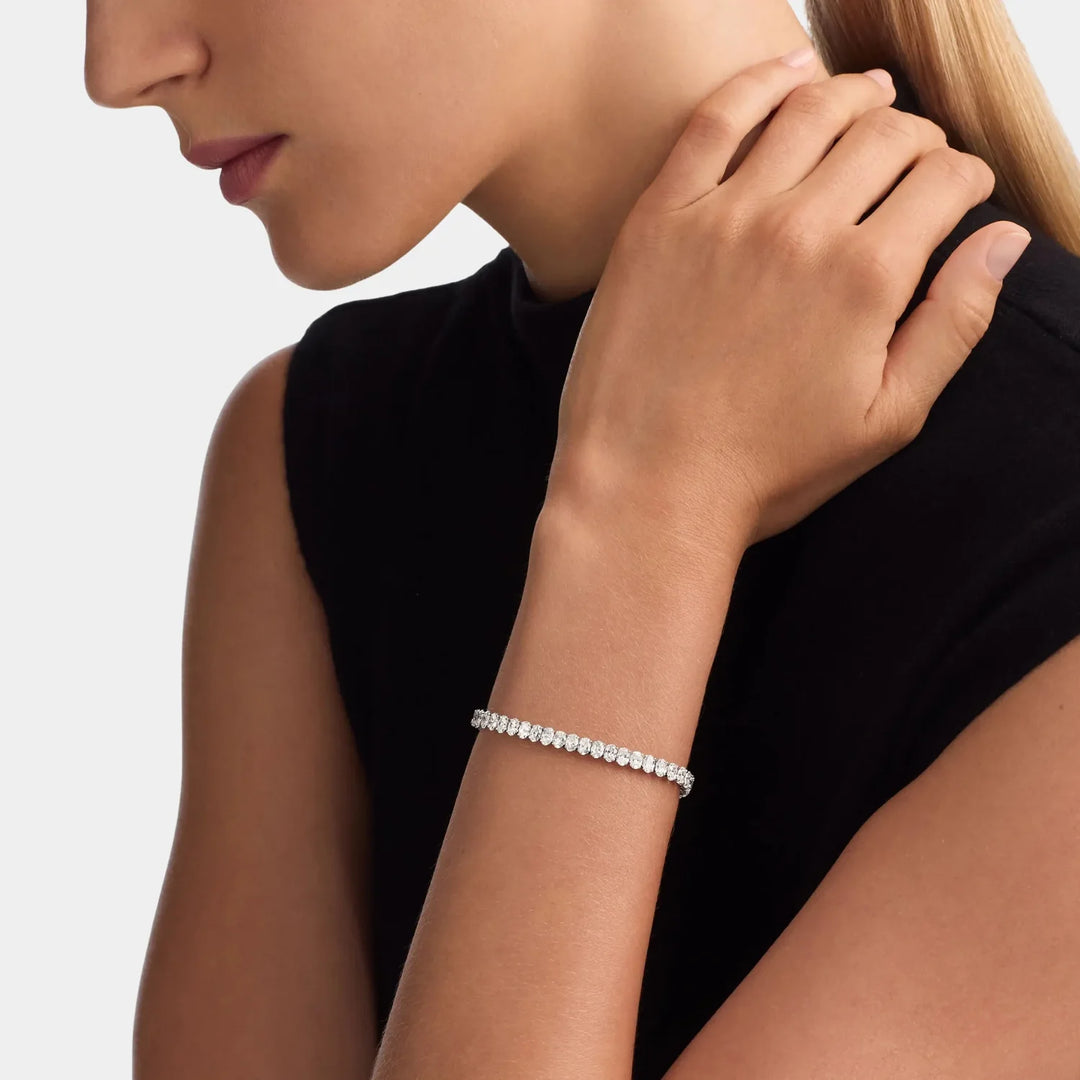 Graff Oval Cut Diamond Tennis Bracelet in 18K White Gold