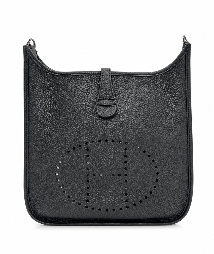 Hermès Evelyne III 29 Noir Taurillon Clemence Leather with Palladium Hardware