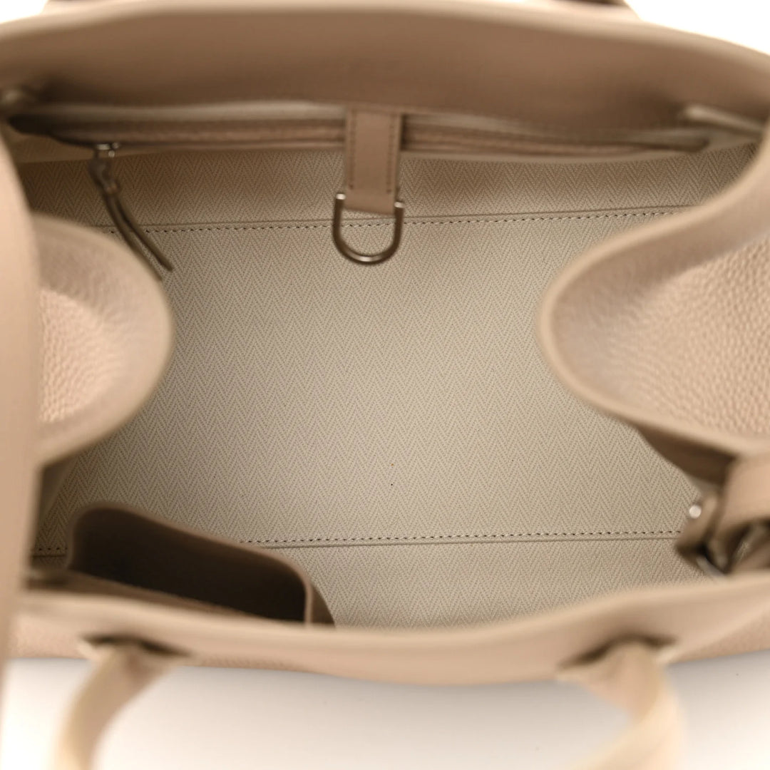 The Row Margaux 12 Matte Grained Calfskin Soft  Dark Taupe Bag