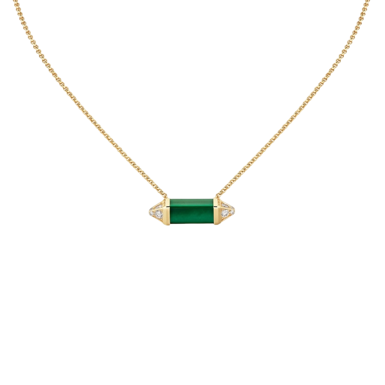 Cartier Yellow Gold, Diamond and Malachite Les Berlingots de Necklace - Gemaee  UAE