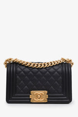 Chanel Boy Small Bag in Black Lambskin with Gold-Tone Hardware