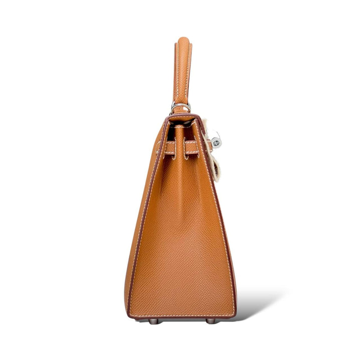 Hermès Kelly 25 Bag in Gold Epsom Leather with Palladium Hardware - Gemaee  UAE