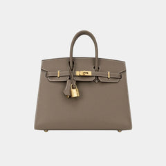 Hermès Birkin 25 Epsom Leather Bag in Etoupe with Gold Hardware
