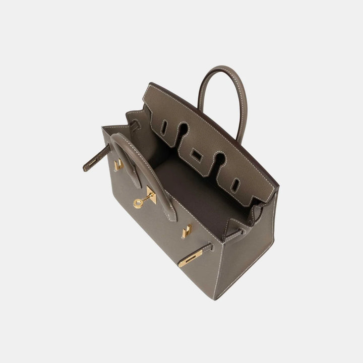 Hermès Birkin 25 Epsom Leather Bag in Etoupe with Gold Hardware - Gemaee  UAE