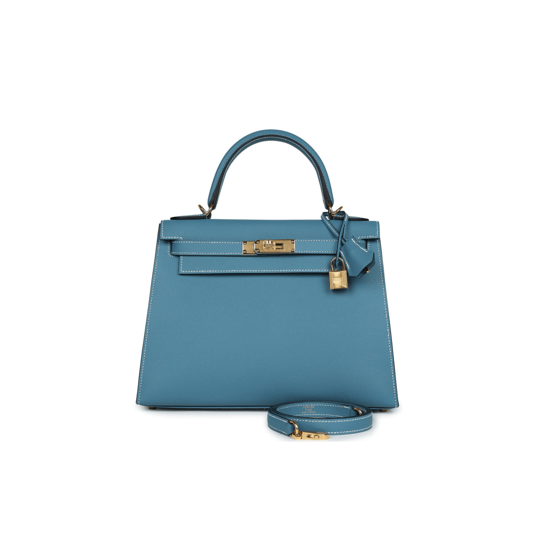 Hermès Kelly 28 blue jean with gold hardware Bag Gemaee UAE