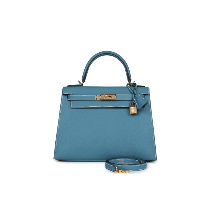 Hermès Kelly 28 blue jean with gold hardware Bag - Gemaee UAE