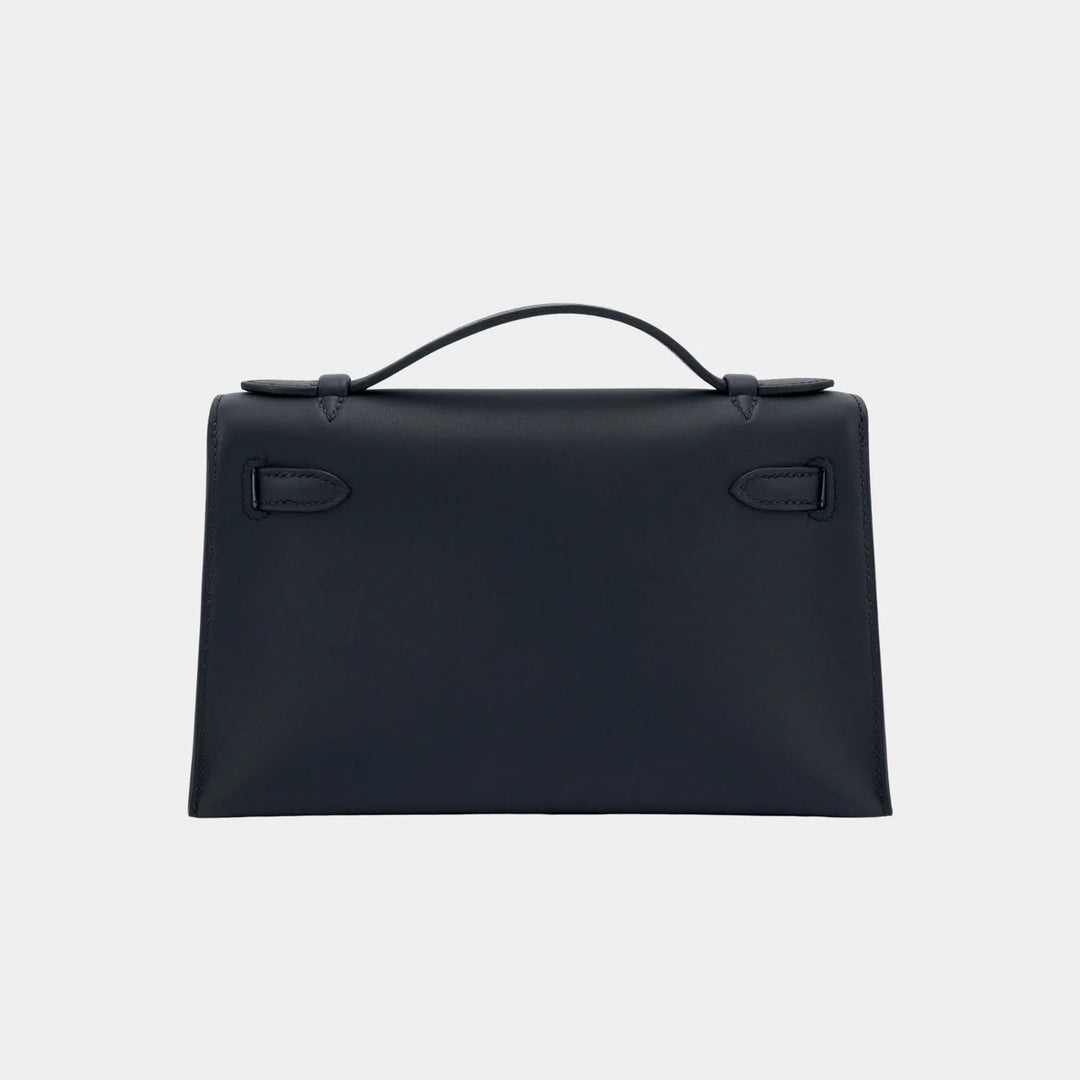 Hermès Kelly Pochette 22 in Noir Swift Leather with Palladium Hardware