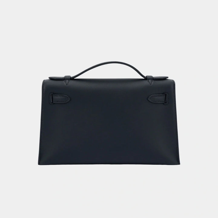 Hermès Kelly Pochette 22 in Noir Swift Leather with Palladium Hardware
