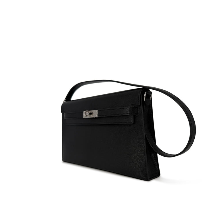 Hermès Kelly Élan Handbag Noir Chevre Chamikila Leather Palladium Hardware