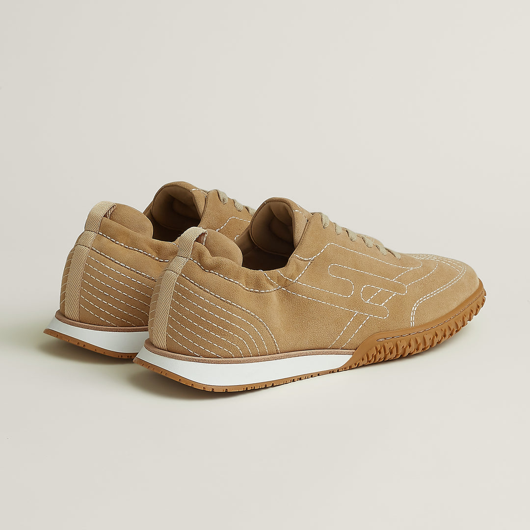 Hermès Jet Sneaker in Beige Albâtre Suede Goatskin