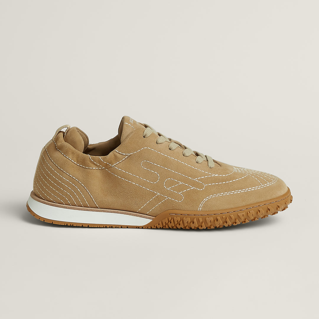 Hermès Jet Sneaker in Beige Albâtre Suede Goatskin