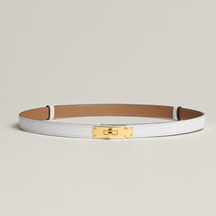 Hermès Kelly 18 Belt in Blanc Epsom Calfskin with Yellow Gold-Plated Kelly Buckle