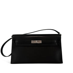Hermès Kelly Élan Handbag Noir Chevre Chamikila Leather Palladium Hardware