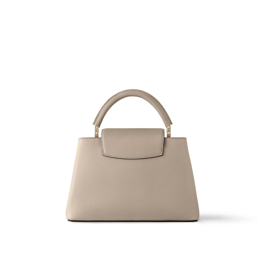 Louis Vuitton Capucines BB Galet Gray Taurillon Leather Handbag with Gold-Tone Hardware