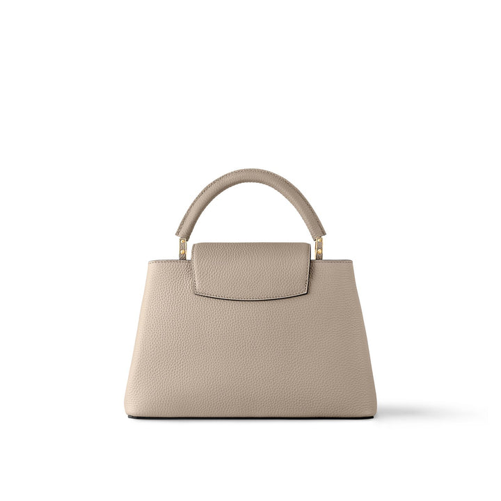 Louis Vuitton Capucines BB Galet Gray Taurillon Leather Handbag with Gold-Tone Hardware