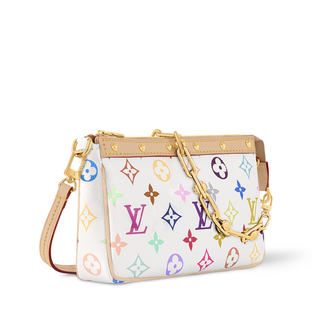 Louis Vuitton x Murakami Pochette Accessoires in Multicolored Monogram Canvas with Gold-Tone Hardware