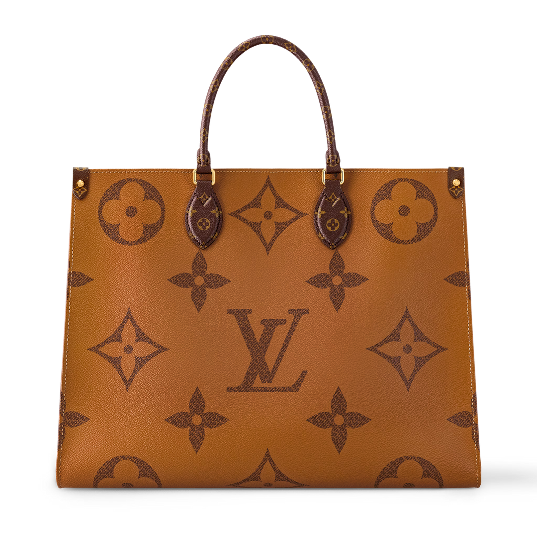 Louis Vuitton Onthego GM in Monogram and Monogram Reverse Canvas with Gold-Tone Hardware