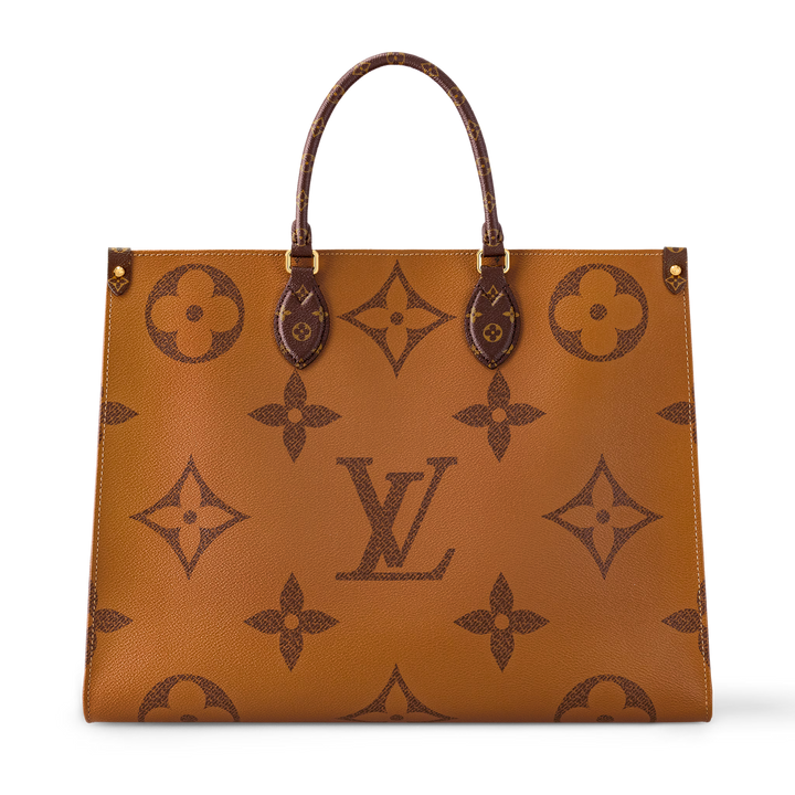 Louis Vuitton Onthego GM in Monogram and Monogram Reverse Canvas with Gold-Tone Hardware
