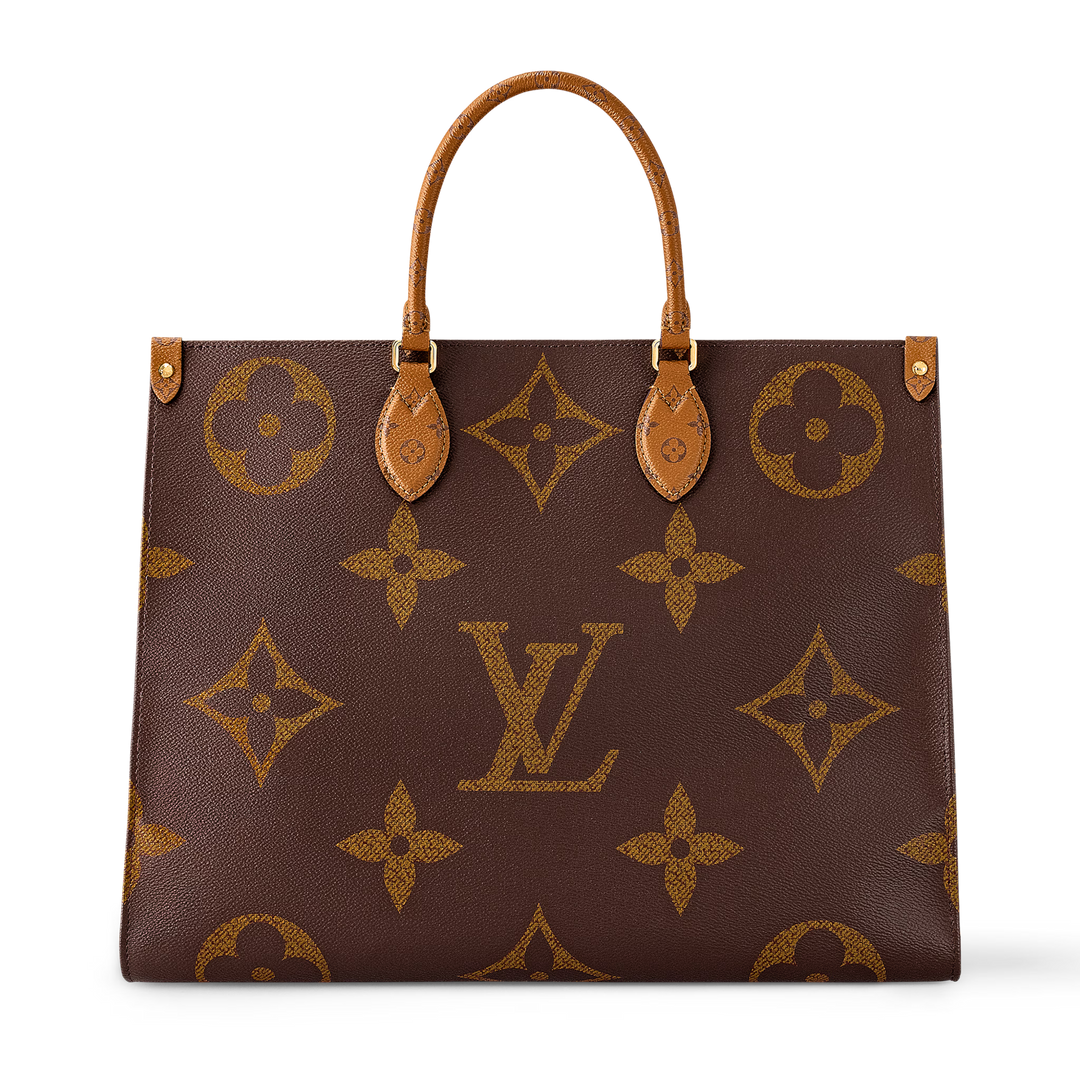 Louis Vuitton Onthego GM in Monogram and Monogram Reverse Canvas with Gold-Tone Hardware