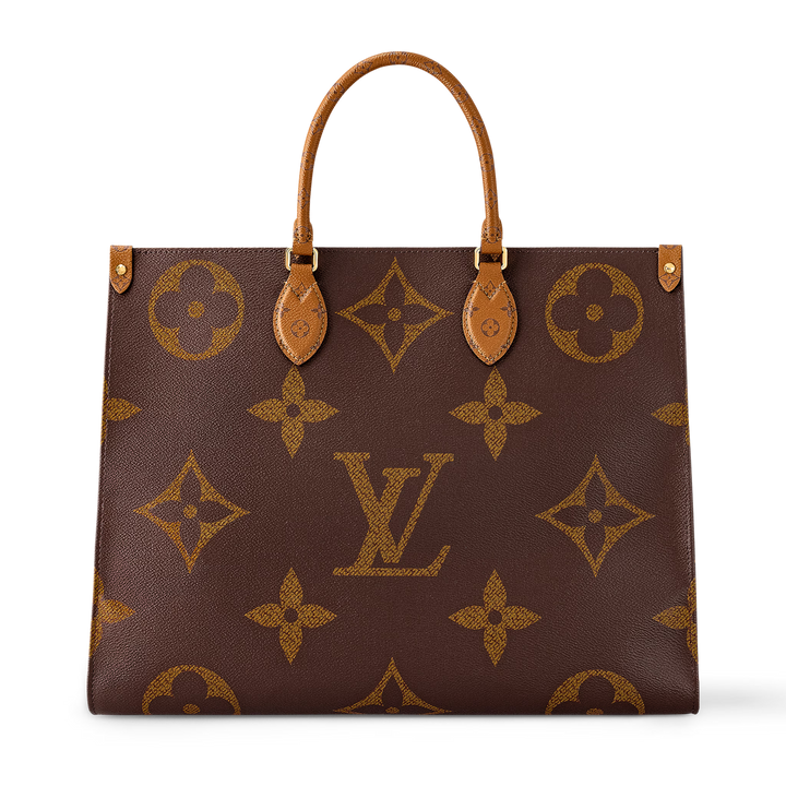 Louis Vuitton Onthego GM in Monogram and Monogram Reverse Canvas with Gold-Tone Hardware