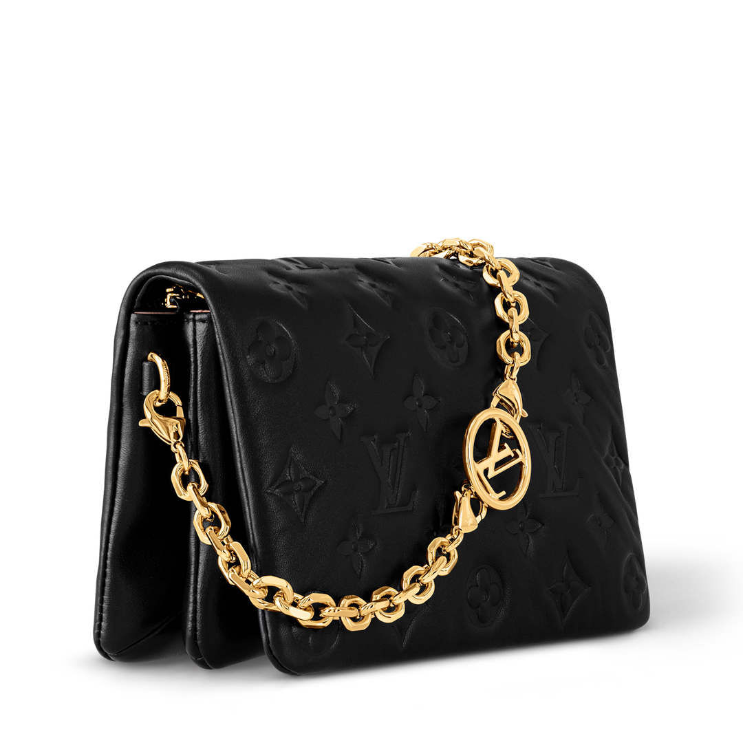 Louis Vuitton Pochette Coussin Monogram Embossed Lambskin Leather Bag
