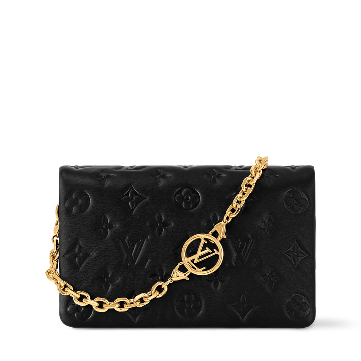 Louis Vuitton Pochette Coussin Monogram Embossed Lambskin Leather Bag