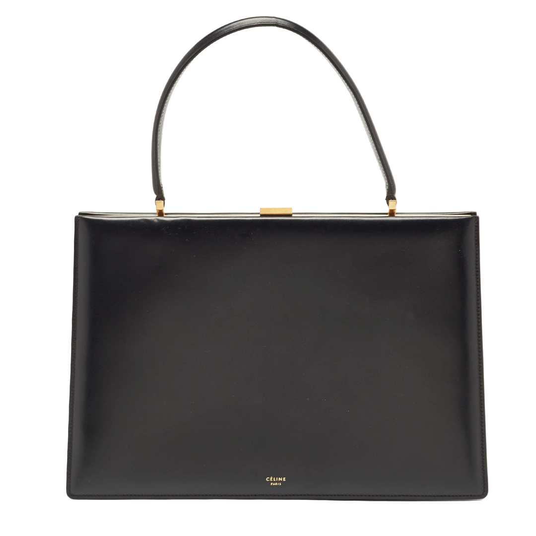 Céline Black Leather Clasp Top Handle Bag Gemaee UAE