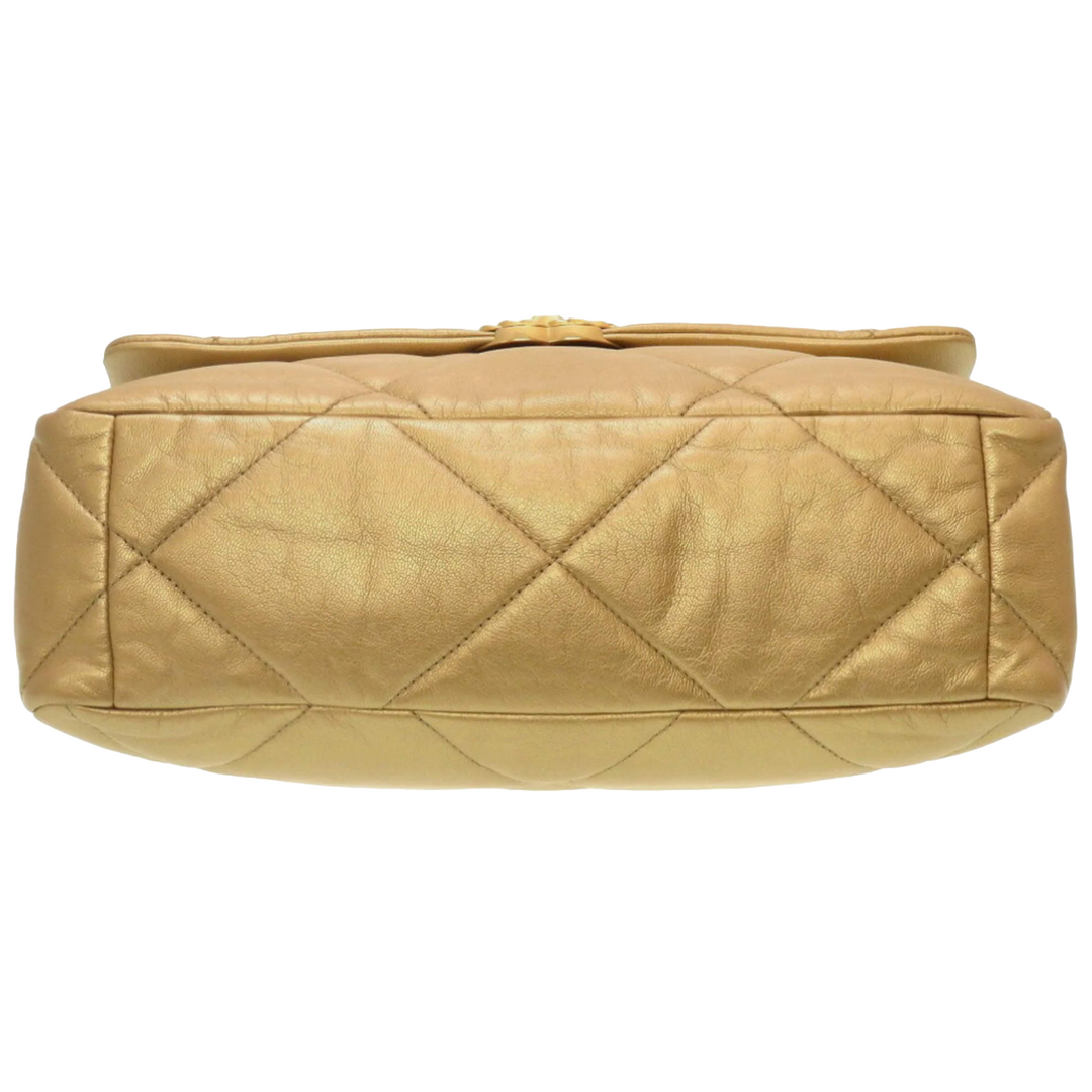 Chanel Gold Leather Large 19 Shoulder Bag - Gemaee  UAE