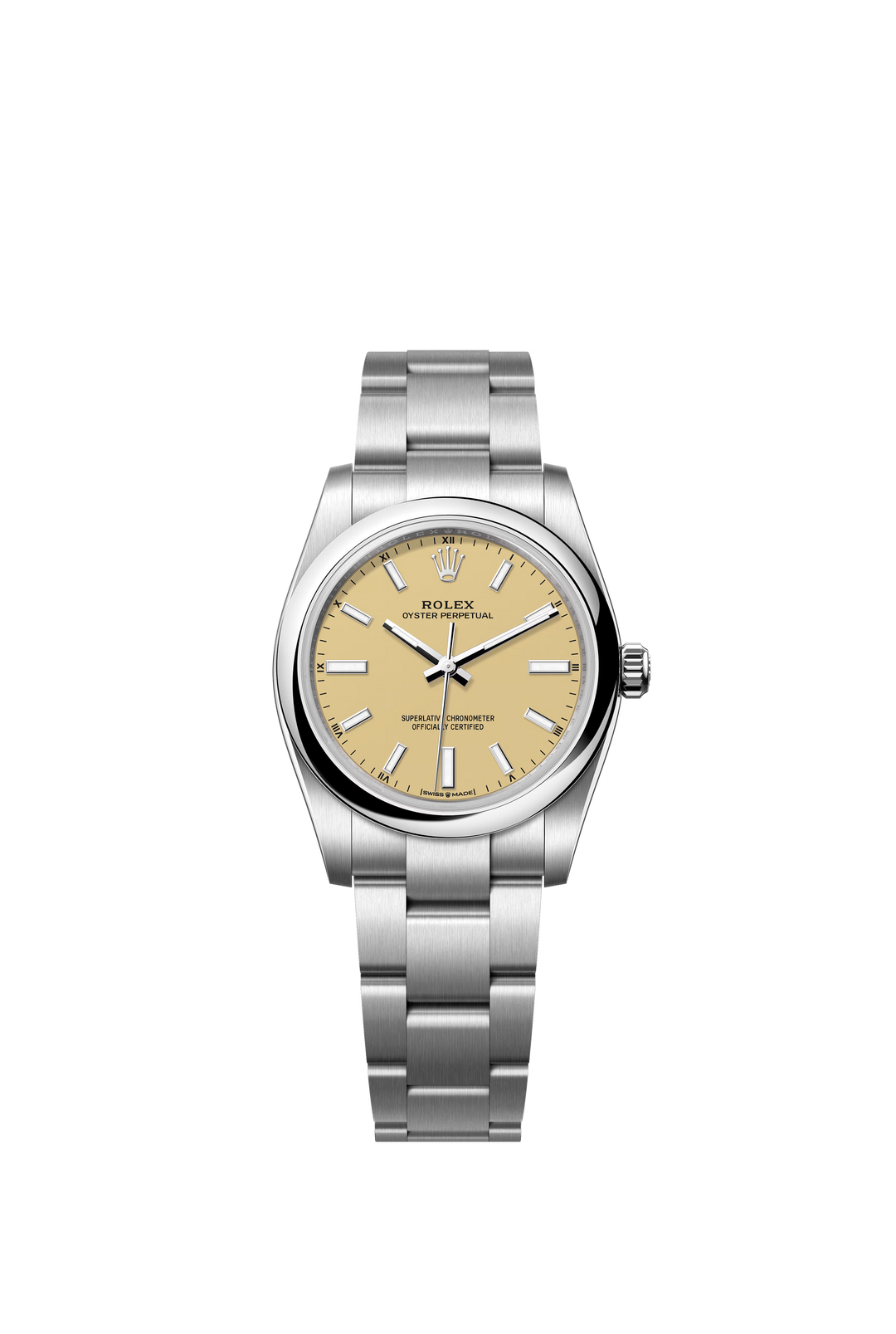 Rolex Oyster Perpetual 34mm Beige Dial Oystersteel Watch