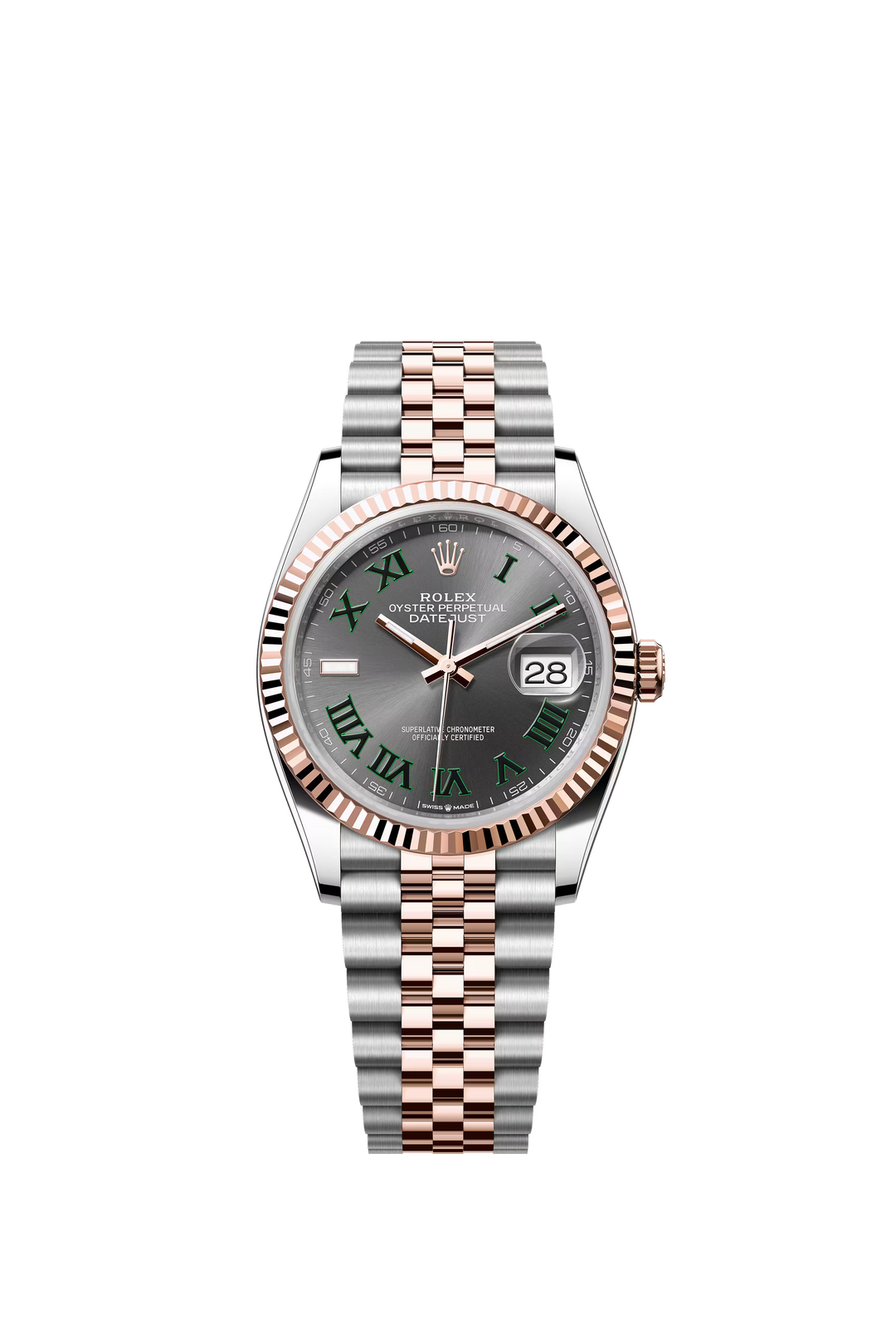 Rolex Datejust 36 Steel and Everose Gold Slate Dial Diamond Bezel Watch - Gemaee  UAE