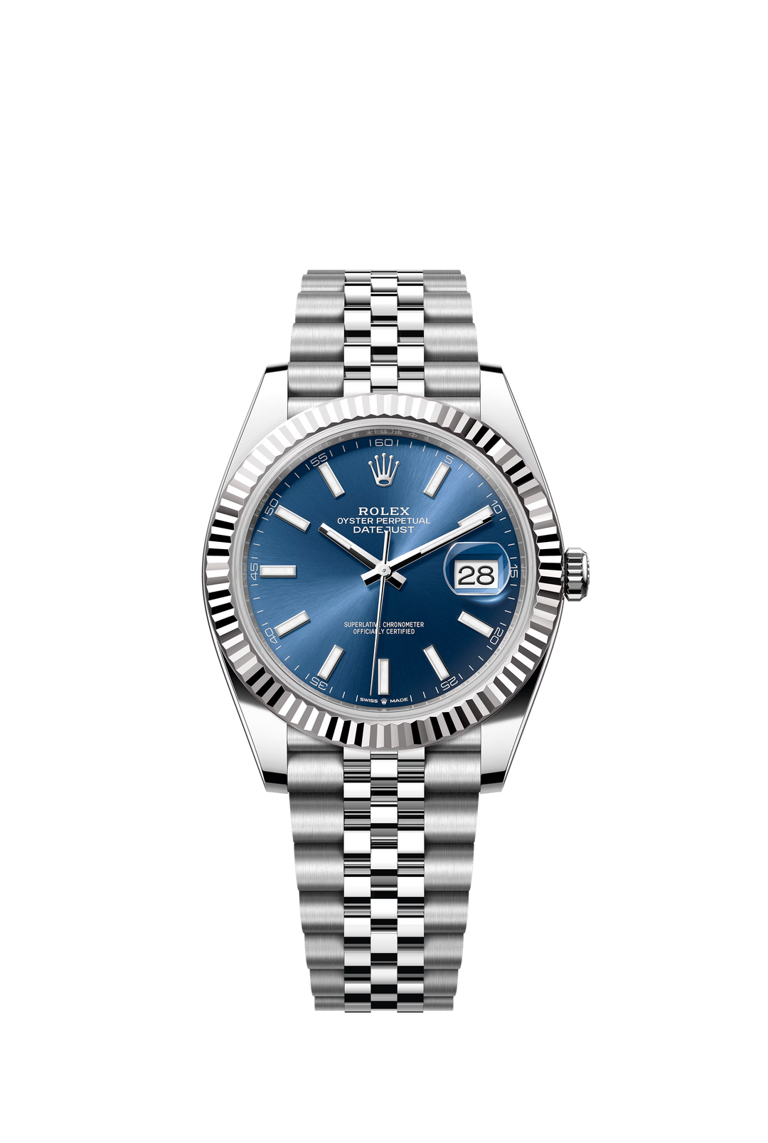 Rolex Datejust 41mm Bright Blue Dial Two-Tone Oystersteel & White Gold Watch