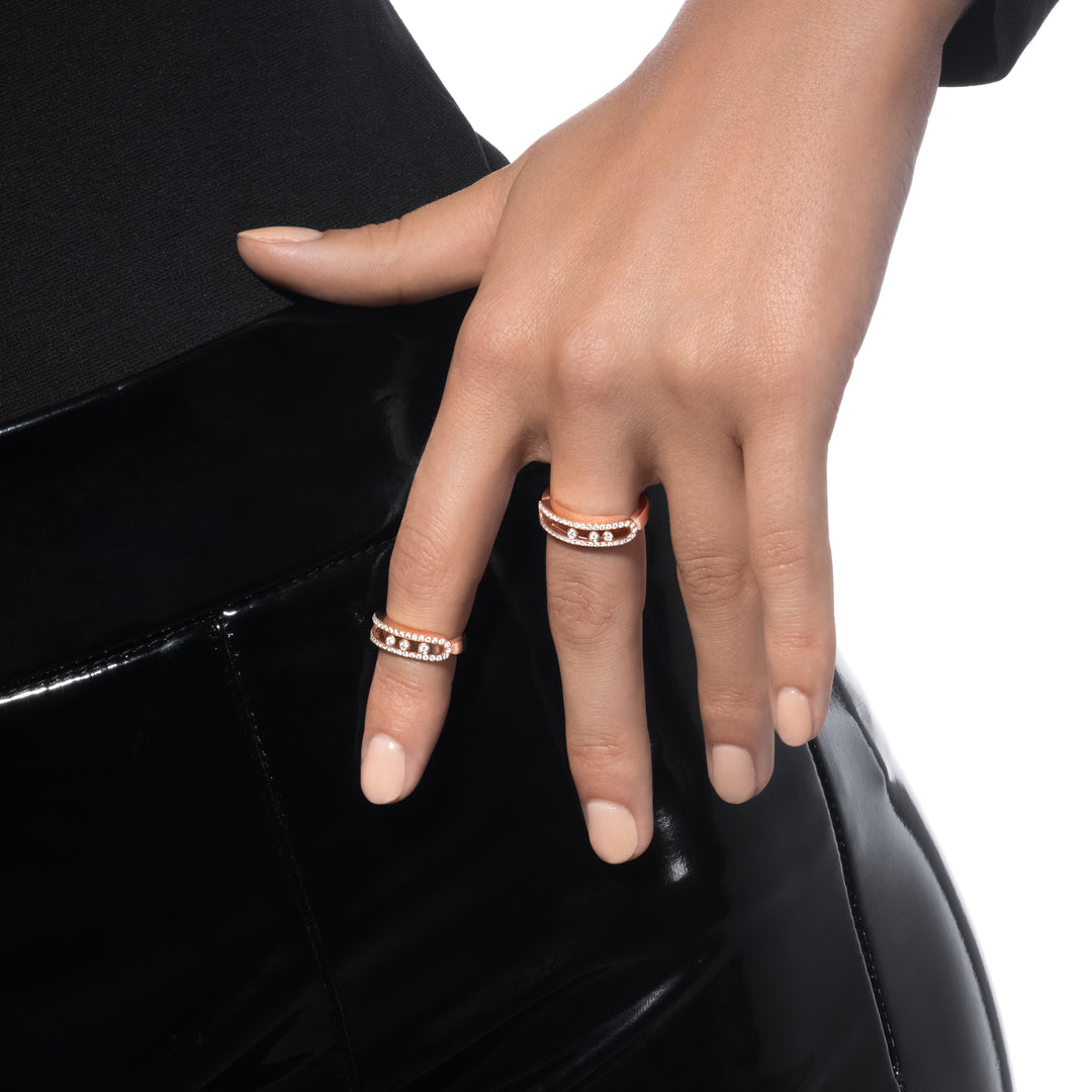 Messika Baby Move Pavé Diamond Ring in 18K Rose Gold